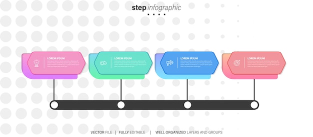 Vector infographic business options chart banner voor bedrijfssucces