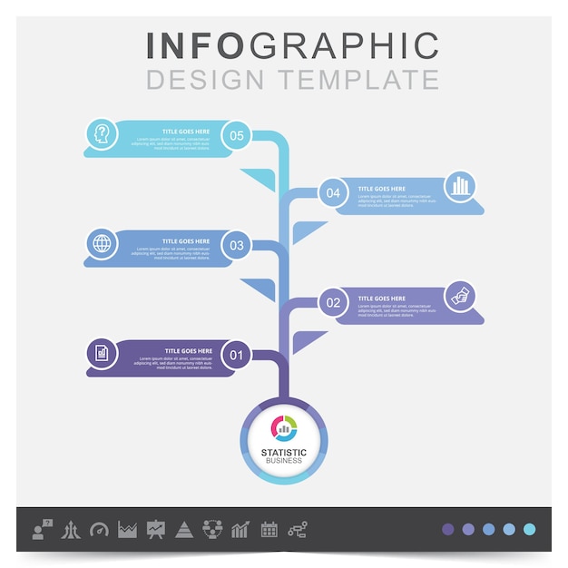 Вектор Инфографический бизнес-план и набор иконок