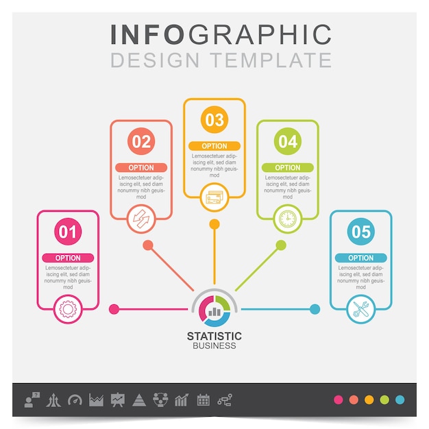 Infographic business plan and icons set