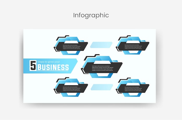 Вектор Инфографика бизнес-презентация шаблон дизайна премиум вектор 5 шагов инфографика