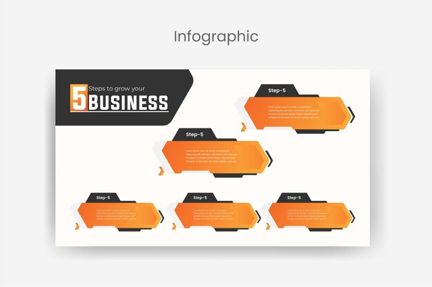 Вектор Инфографика бизнес-презентация шаблон дизайна премиум вектор 5 шагов инфографика