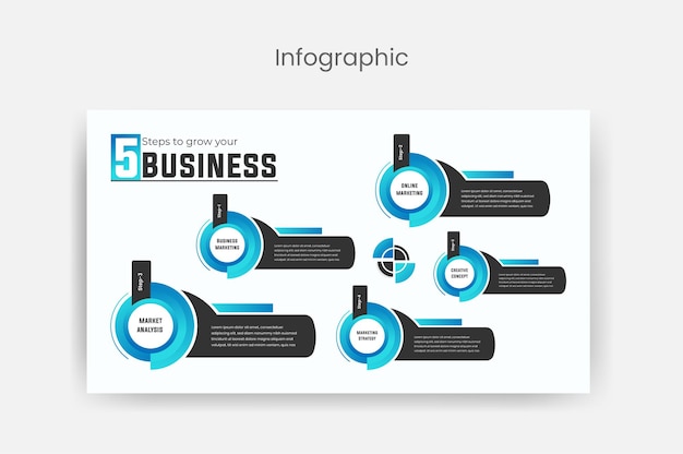 Vettore infographic business presentation template design premium vector 5 step infographic