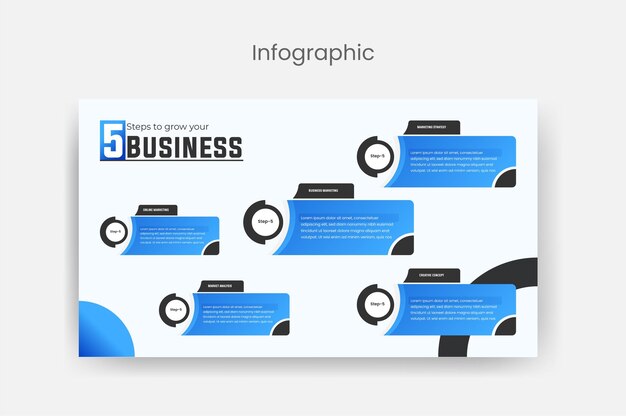 Vector infographic business presentation template design premium vector 5 steps infographic