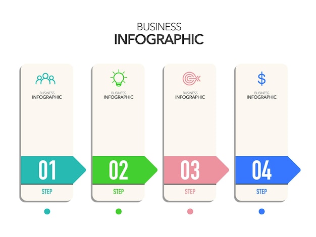 インフォ グラフィック ビジネス プロセス オプションまたはステップ インフォ グラフィック テンプレート ストック