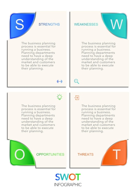 Infografica opzioni dei processi aziendali o passaggi del modello infografico stock