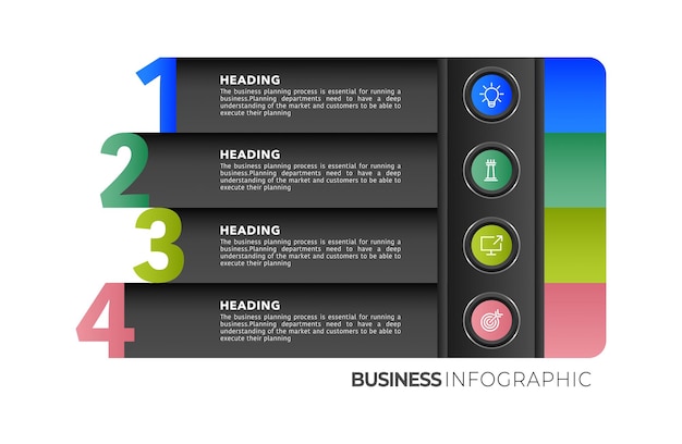 infographic business process options or steps infographic template stock