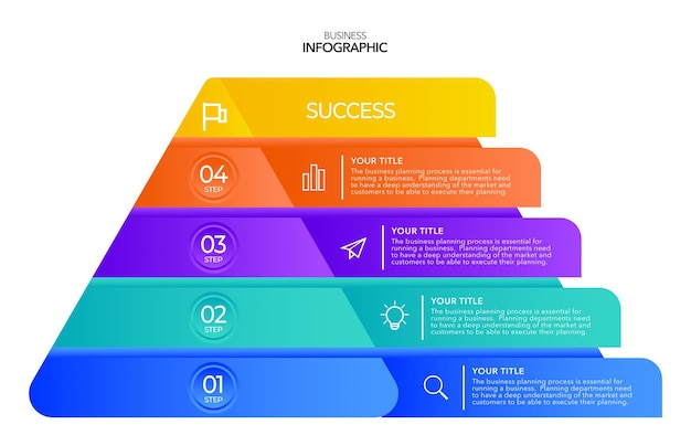 Инфографические варианты бизнес-процессов или шаги, векторный инфографический шаблон