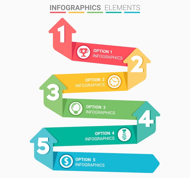 5 단계 infographic 비즈니스 계단