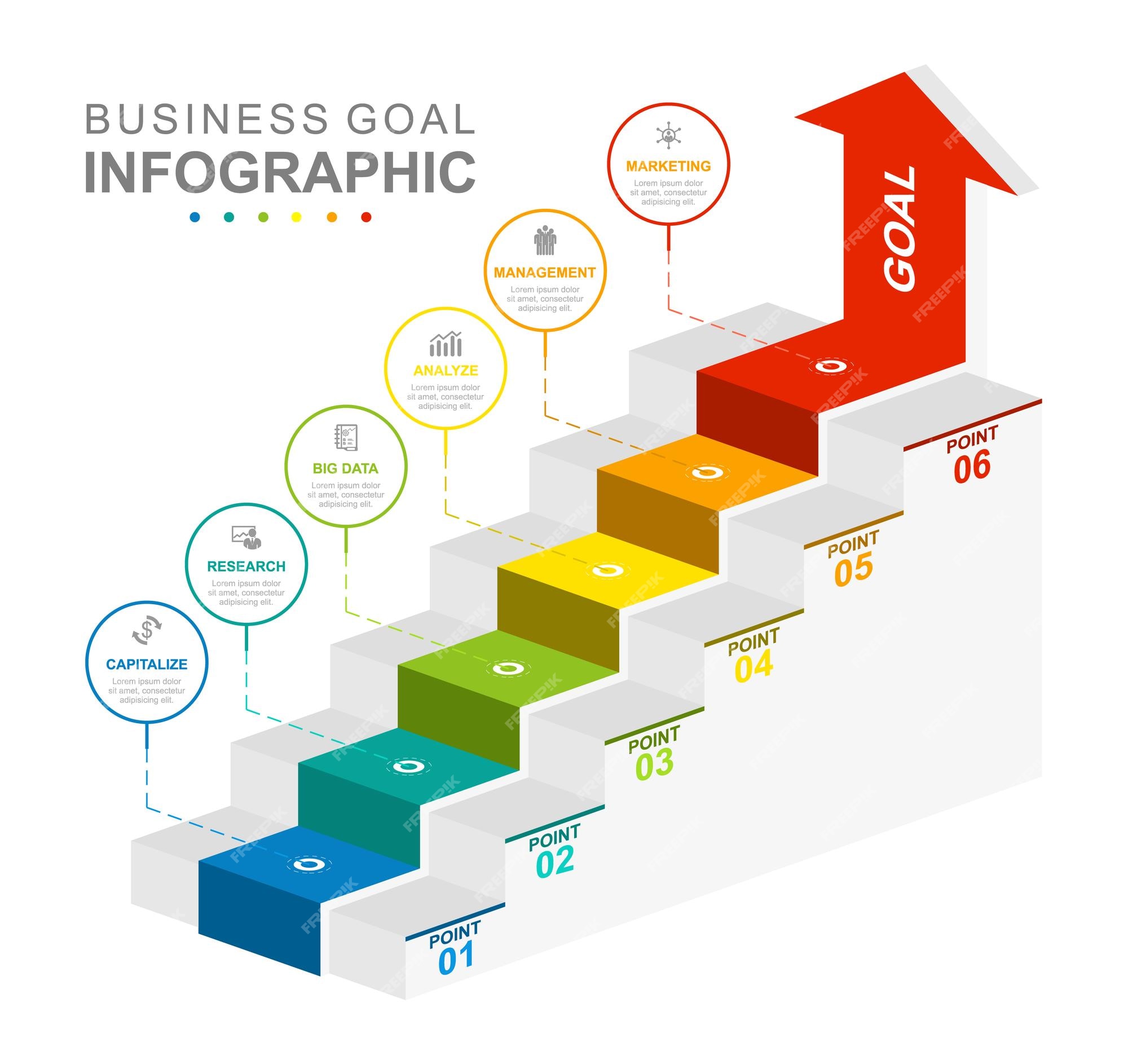 Premium Vector | Infographic business template 6 Steps Modern Stair ...