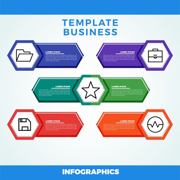 Modello di business design infografica a colori e semplice