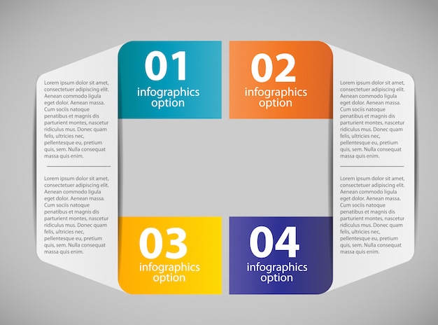 Vettore modello di business infografica con quattro passaggi