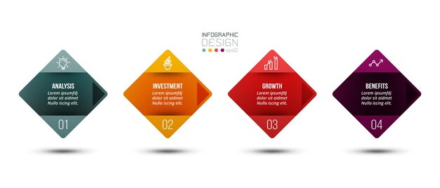 Инфографический бизнес-шаблон с шагом или вариантом дизайна