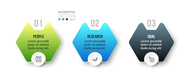 단계 또는 옵션 디자인 인포 그래픽 비즈니스 템플릿