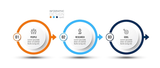 Infographic business template with step or option design