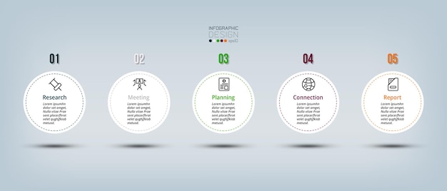 Modello di business infografica con passaggio o opzione.