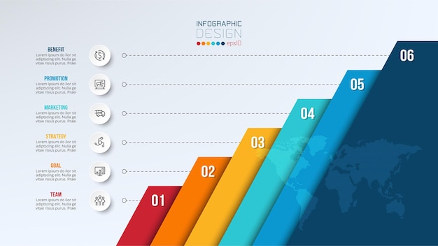 ステップまたはオプションのデザインとインフォグラフィックビジネステンプレート