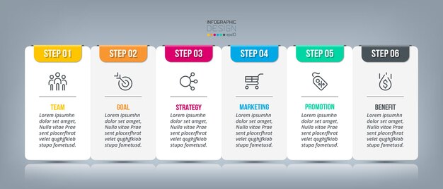 ステップまたはオプションのデザインとインフォグラフィックビジネステンプレート