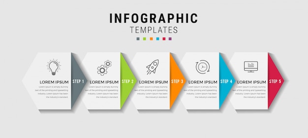 infographic business template with steps