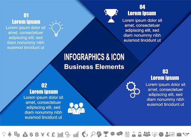 Infographic business timeline process chart template.