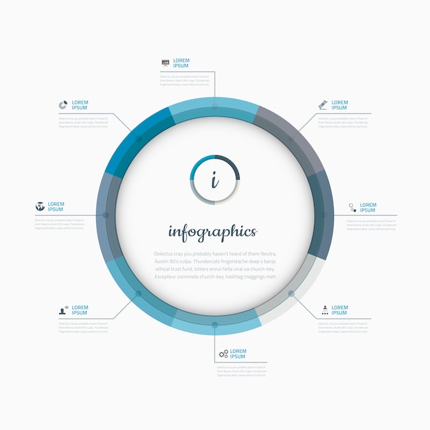 Infographic business web template vector blue options