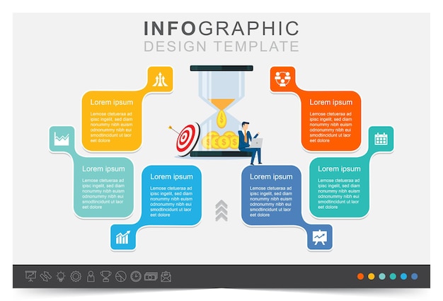 Infographic businessplan en pictogrammen ingesteld