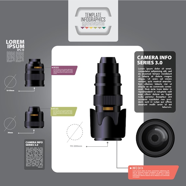 Vector infographic camera fotoontwerp
