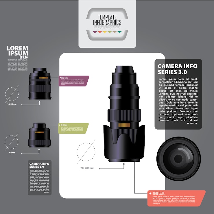 Vector infographic camera photo design