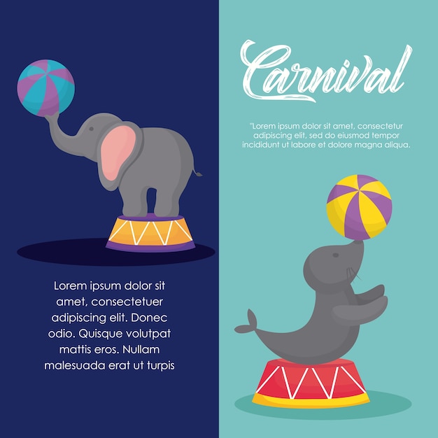 Infografica del concetto di circo di carnevale