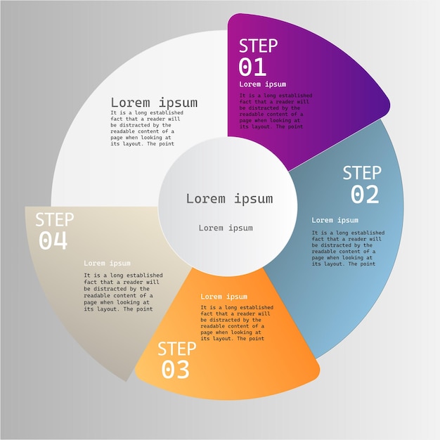 Infographic circle data vector Template Process concept Step for strategy and information