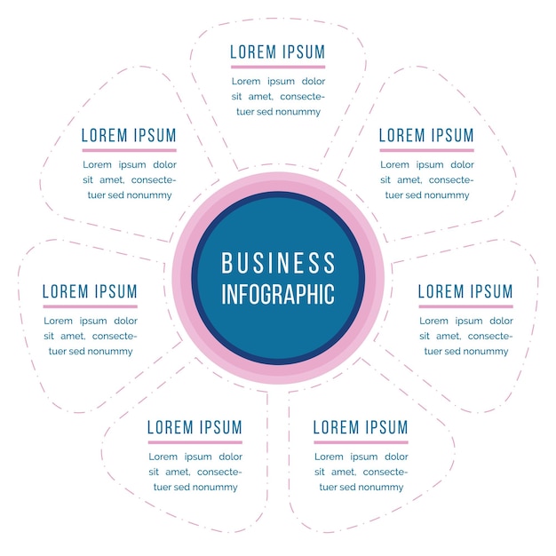 Vector infographic circle design 7 steps objects options or elements business information