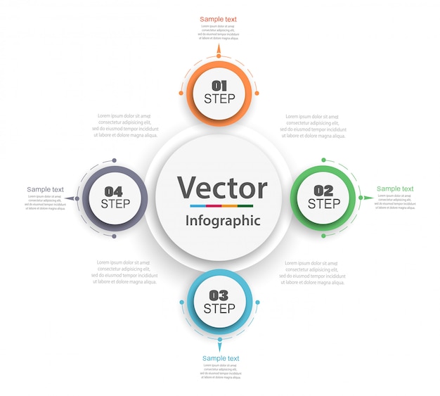 Infographic circle diagram with steps