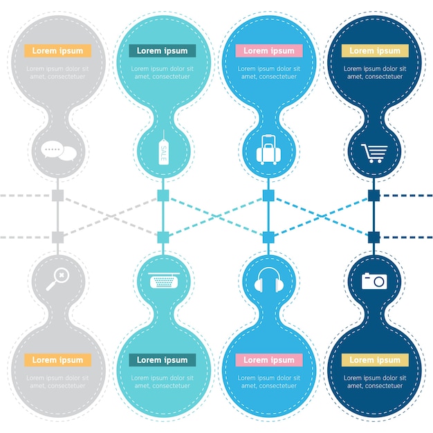 infographic cirkel optie sjabloon met pictogrammen.