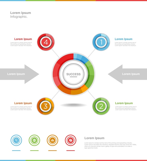 Modello di cerchio di infografica colourfull