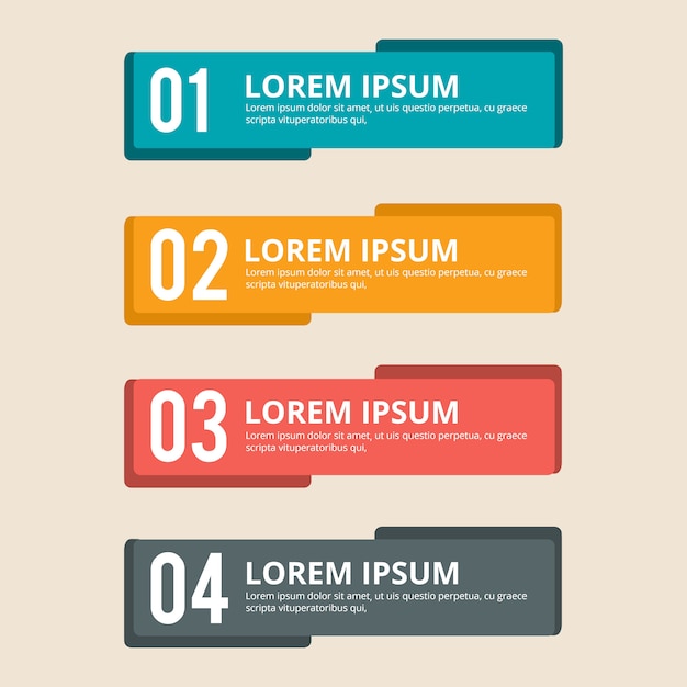 Vector infographic colorful banner set