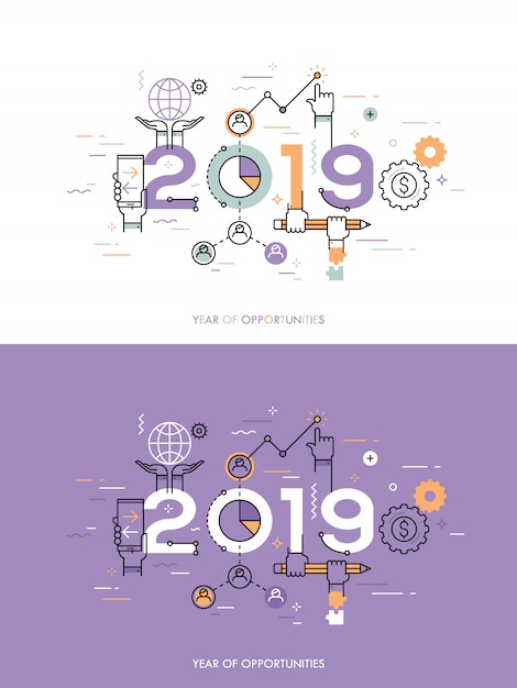 기회의 Infographic 개념 2018 년