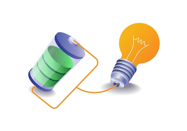 Vector infographic concept illustration of electrical energy storage batteries