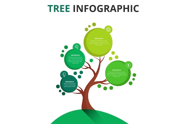 ベクトル インフォグラフィック・コンセプト・ツリー エコロジー・アイコン