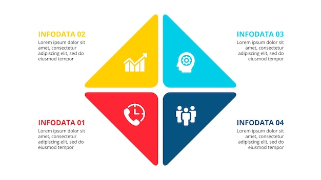 Infographic concept with 4 options parts steps or processes