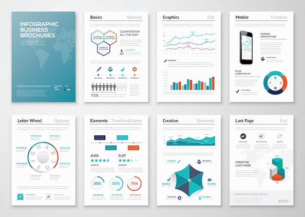 Infographic corporate brochures voor zakelijke data visualisatie