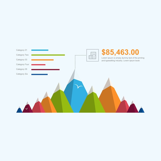 Infographic de illustratieontwerp van de berginfographic