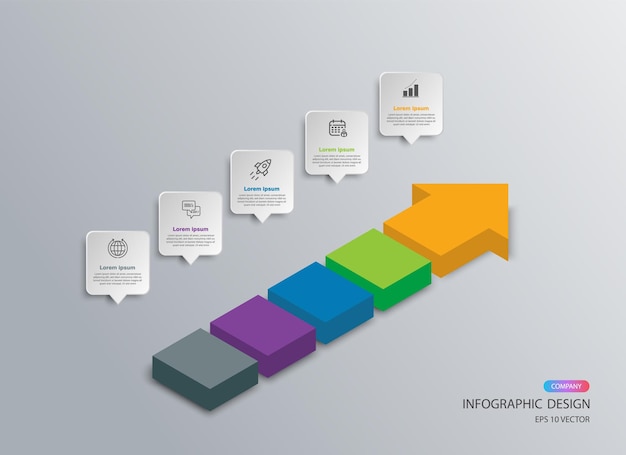 infographic design 5 steps for diagrams presentations workflow layouts banners flowcharts