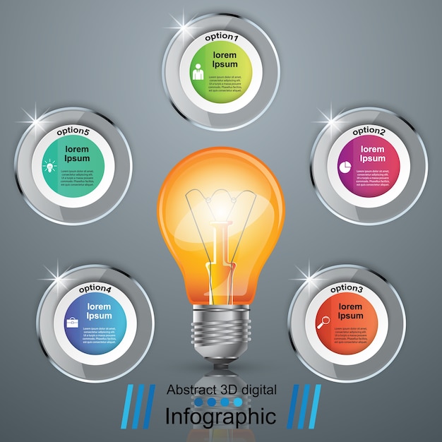 Design infografico e lampadina