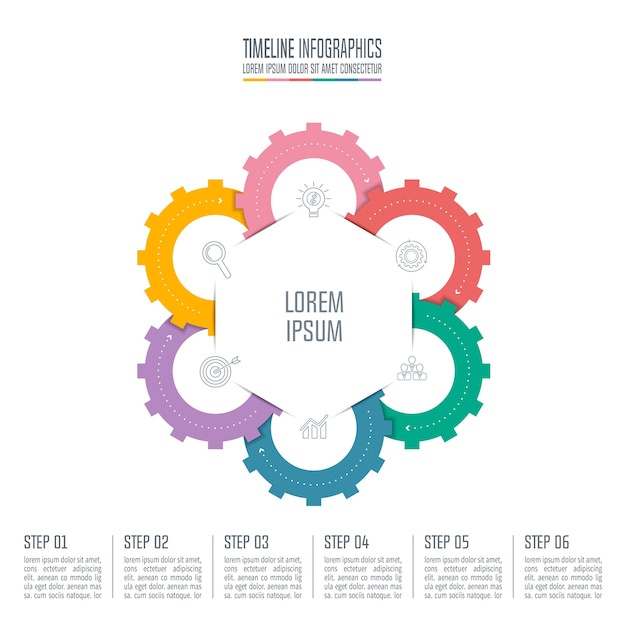 infographic design business concept with 6 options.