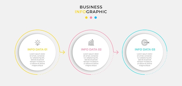 Infographic design business template with icons and 3 options or steps