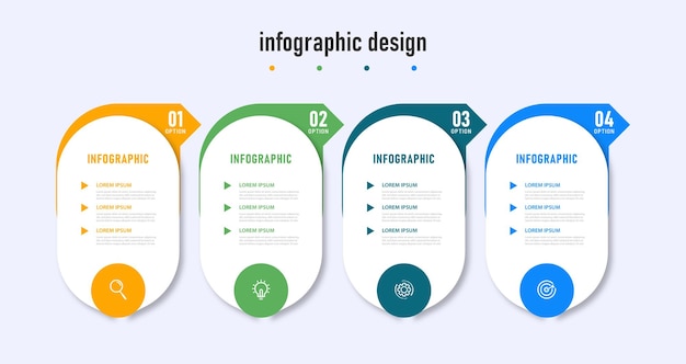 Вектор Инфографический дизайн диаграмма презентации бизнес-инфографический шаблон с 4 вариантами