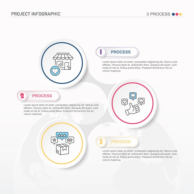 Infographic design element and shopping online icons Business concept with 3 steps