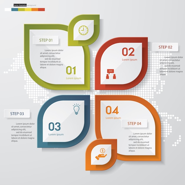 Elementi di design infografico per la tua azienda con 4 opzioni