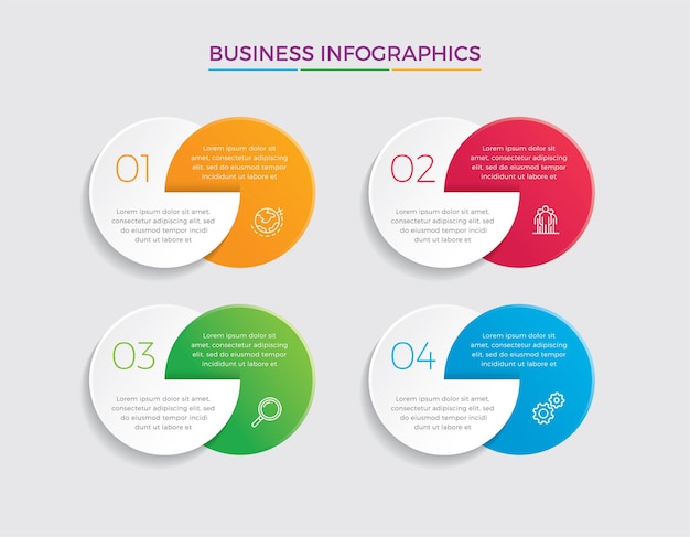 Infographic design and marketing. business concept with 4 options, steps or processes.