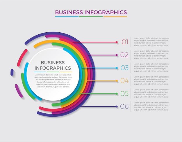 Icone di marketing e progettazione infografica. concetto di affari con 5 opzioni, passaggi o processi.