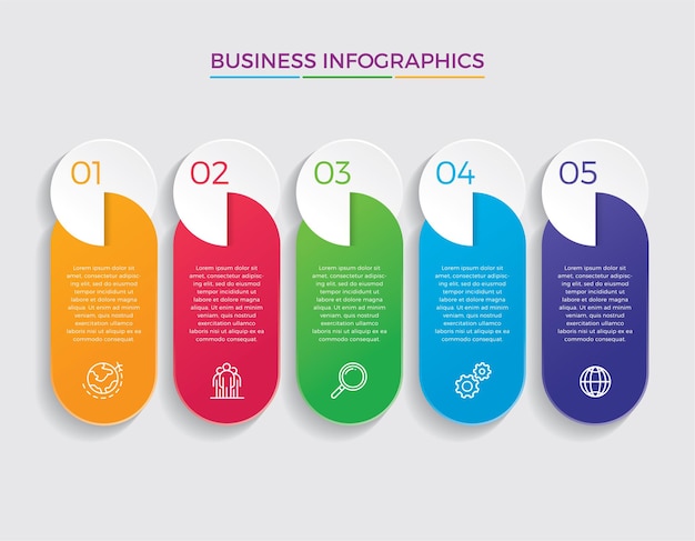 Infographic design   and marketing icons  . Business concept with 5 options, steps or processes.